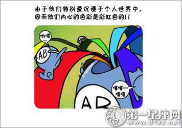 血型漫画：能代表四个血型君的颜色