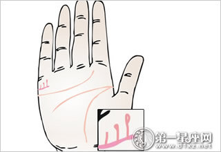 子女线尾端出现岛纹